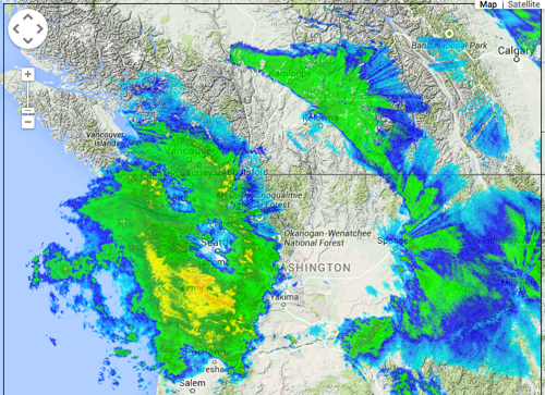 Composite radar image from 4 January at 10:03 pm local time 